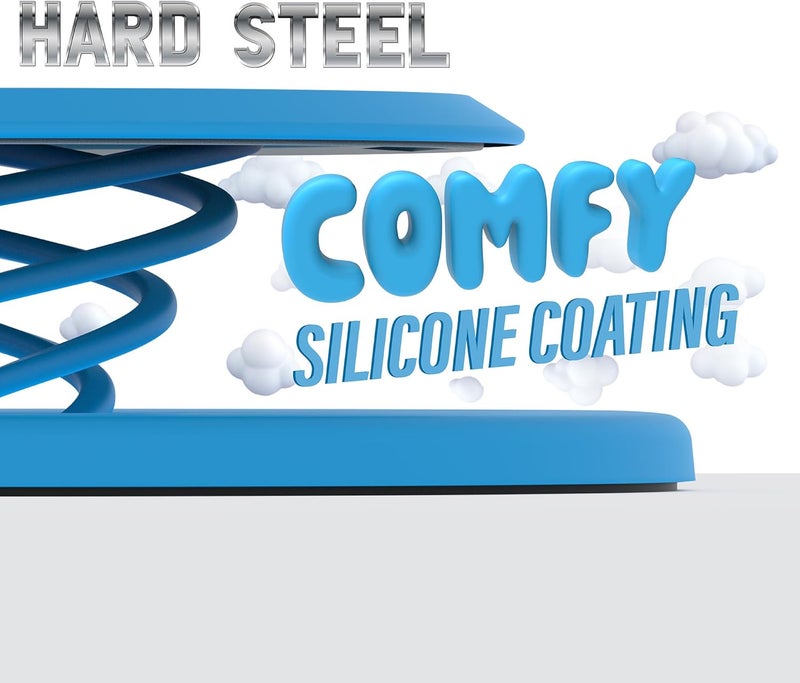 Tango Ultra Thin Grip for MagSafe: One Hand Open, Stand, 10x Expandable, Space Grade Steel, Removable for Wireless Charging. Half The Thickness, Twice The Fidget - Bright Blue - Image 5